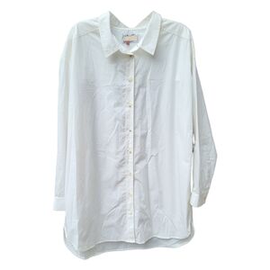 NWT Pilcro Women's White Extra Long Poplin Oxford Button Down Shirt - Size XL